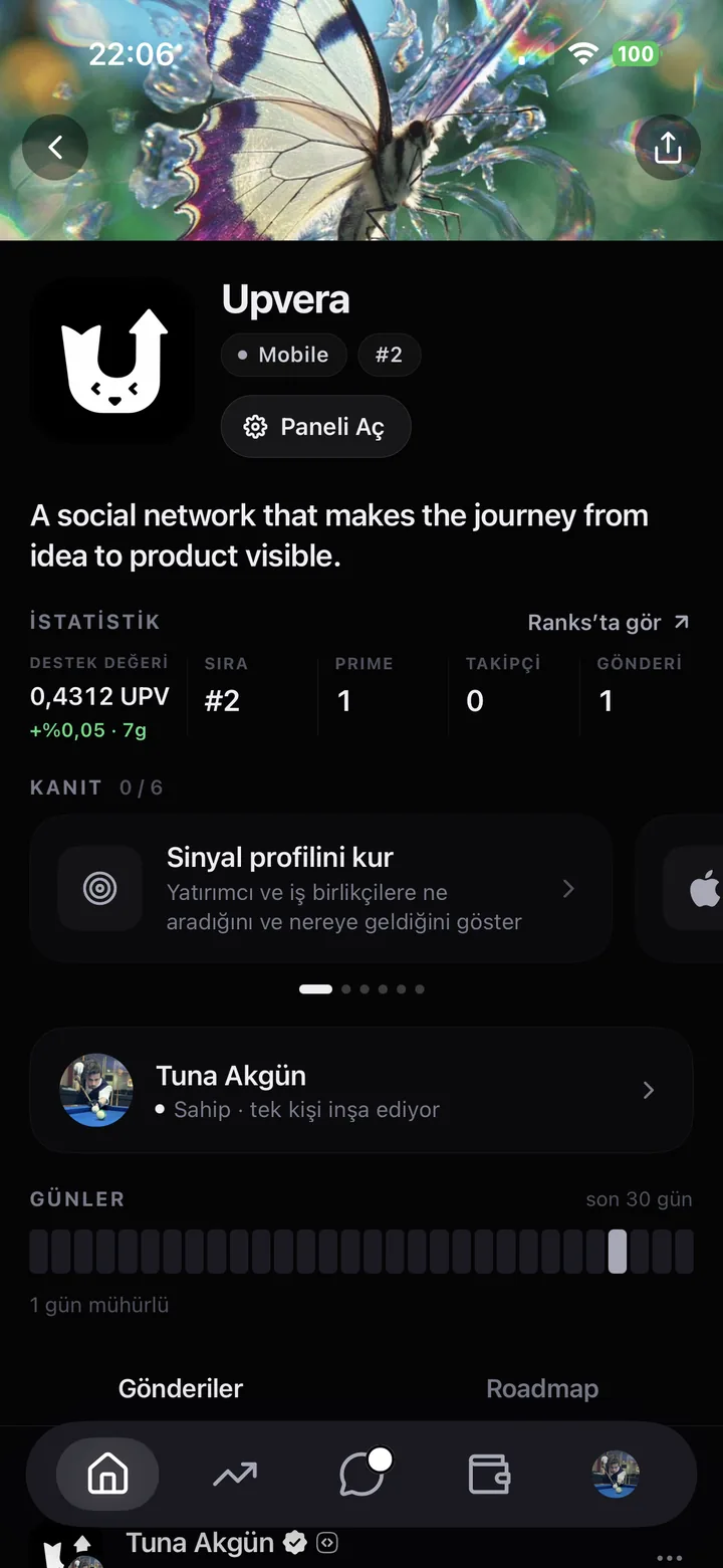 Startup sayfası